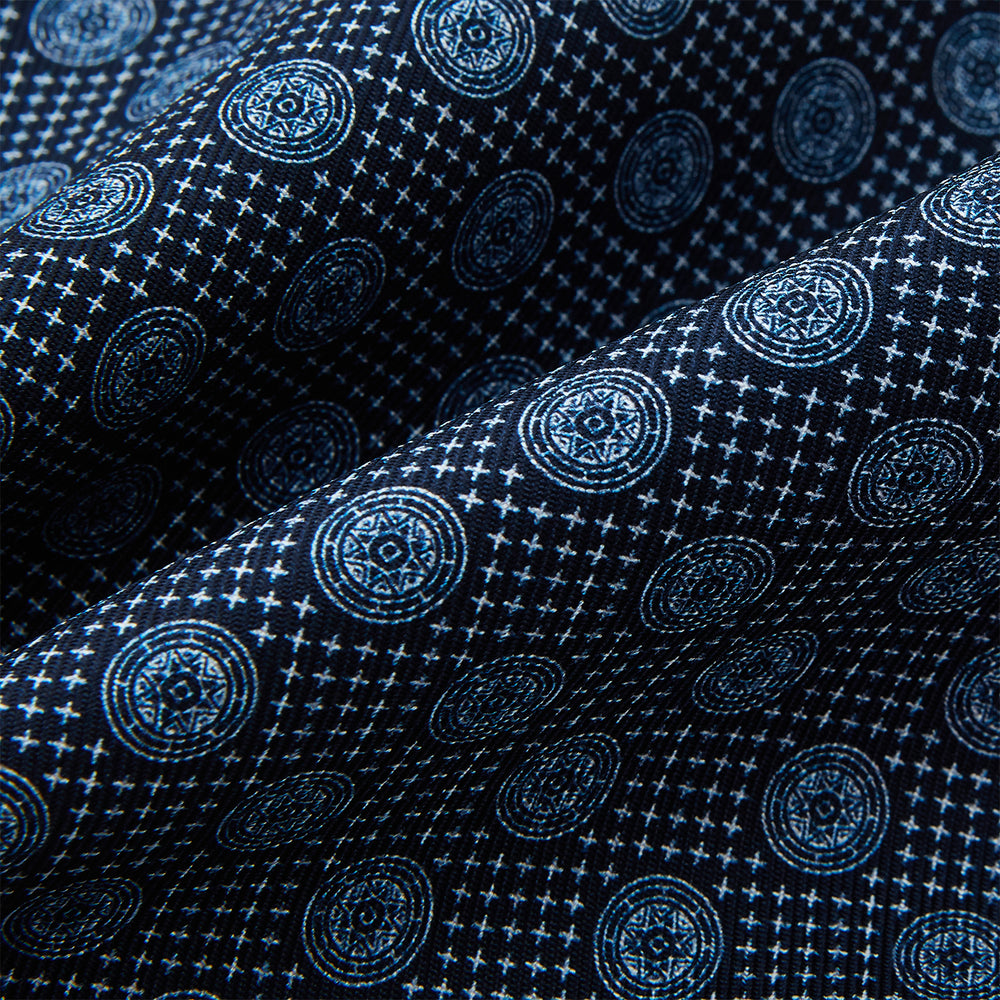 Navy Medallion Silk Cravat