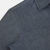 View 6 of product The Turnbull & Asser Azzurro Westminster Shirt in dark grey features long sleeves, a classic collar, buttoned cuffs, and a straight hem, showcased against a white background, highlighting refined British craftsmanship.