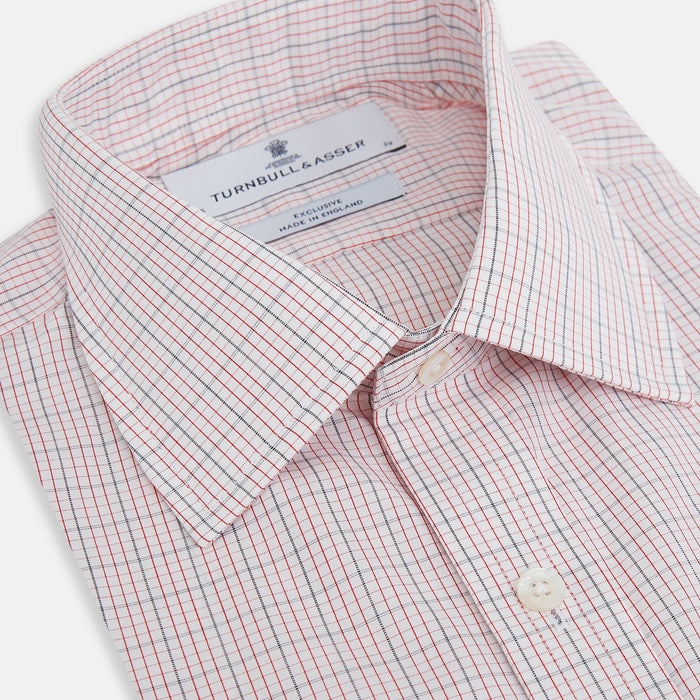 Red Micro Graph Check Mayfair Shirt Image 1