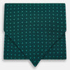 View 1 of product The Turnbull & Asser Turquoise and Forest Green Micro Dot Silk Cravat features a refined micro dot pattern, adding sophisticated style to formal looks. Displayed on a white background.
