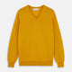 Gold Paden Cashmere V-Neck Jumper