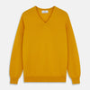 Gold Paden Cashmere V-Neck Jumper