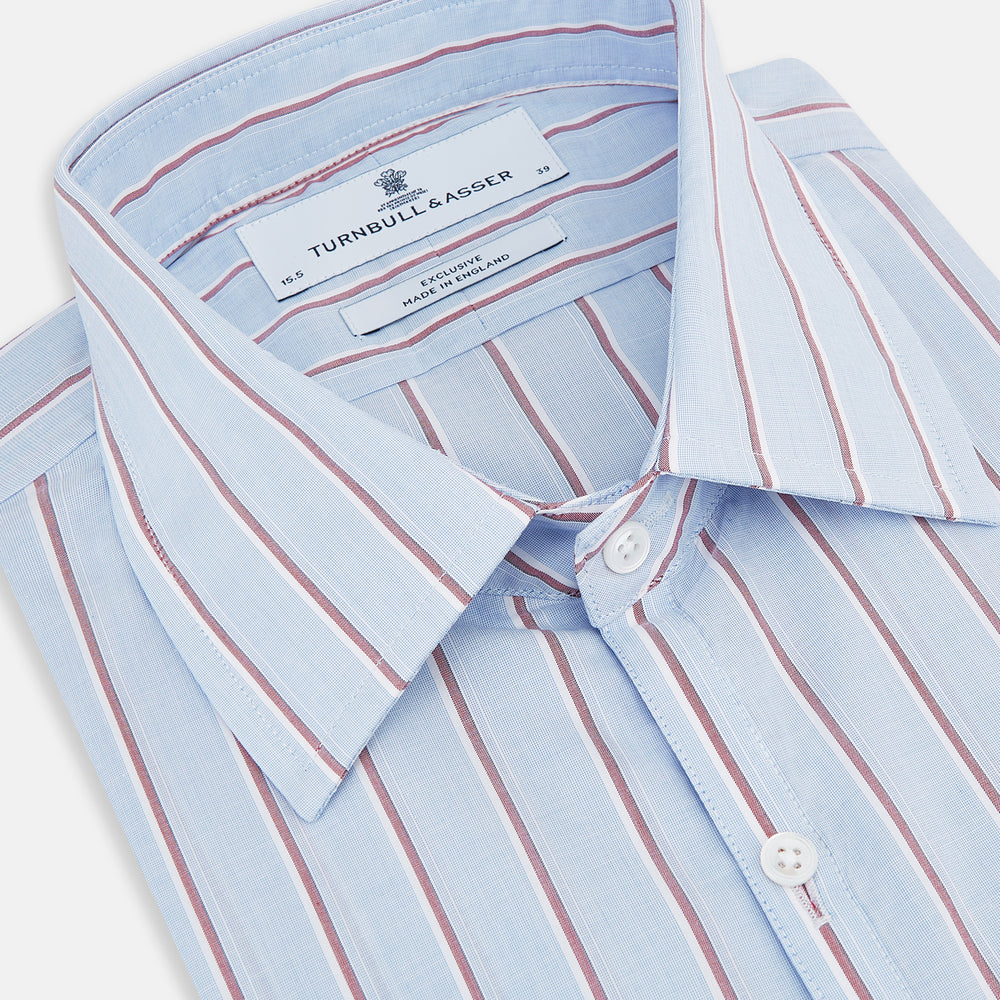 Blue and Burgundy Multi-Stripe Westminster Shirt