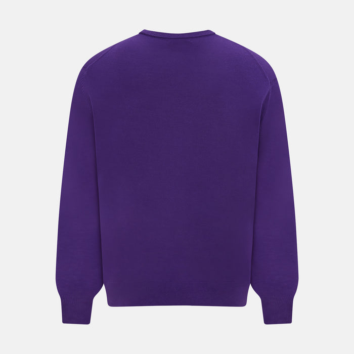 Purple Merino Round Neck Jumper Image 2