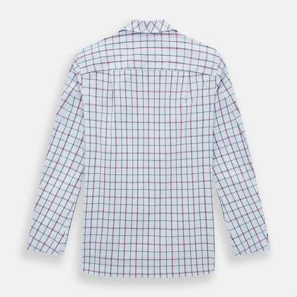 Burgundy and Blue Check Pyjama Shirt Image 2
