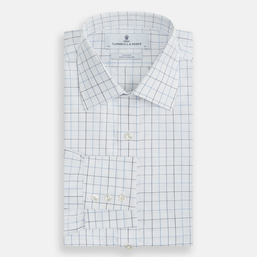 Blue Grid Check Mayfair Shirt