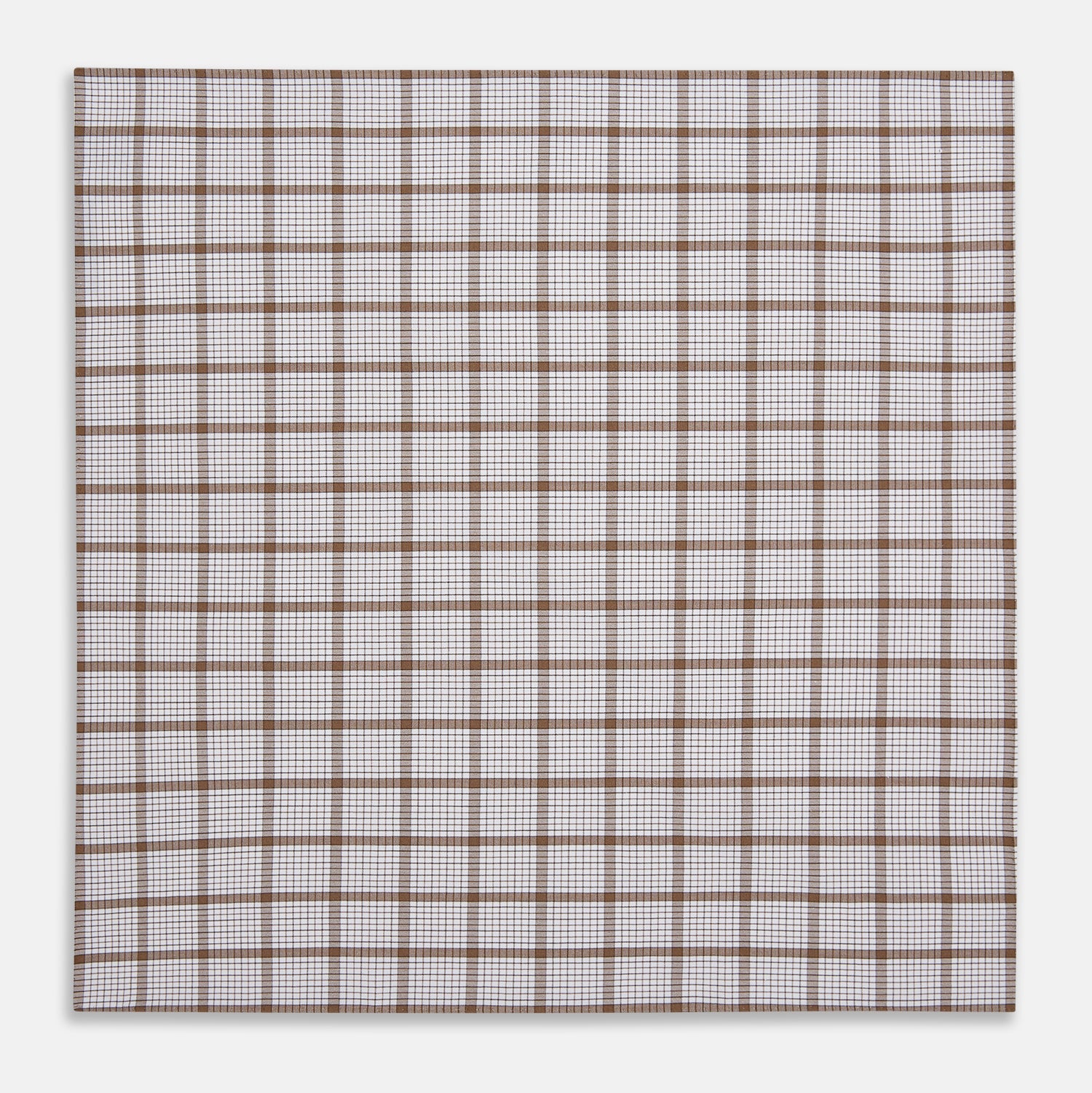 Image 6 of product Hand Rolled Brown Overlay Check Handkerchief