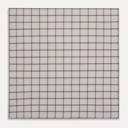 Hand Rolled Brown Overlay Check Handkerchief Image 5