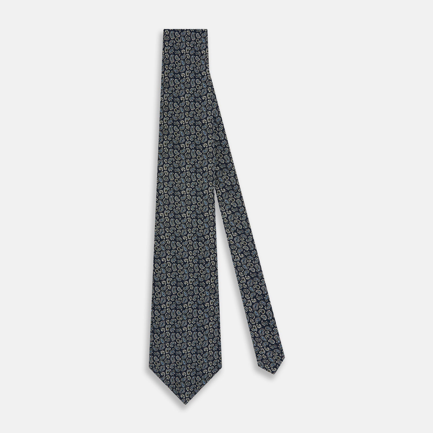 Image 2 of product Navy Paisley Foulard Silk Tie