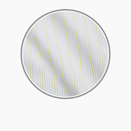 Yellow Multi Stripe Cotton Fabric Image 2