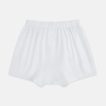 Plain White Godfrey Boxer Shorts