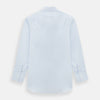 View 3 of product The Turnbull & Asser Pale Blue Cotton Regular Fit Mayfair Shirt features a classic collar, white buttons, and buttoned cuffs. This long-sleeve dress shirt displays the timeless Mayfair silhouette for a refined look.