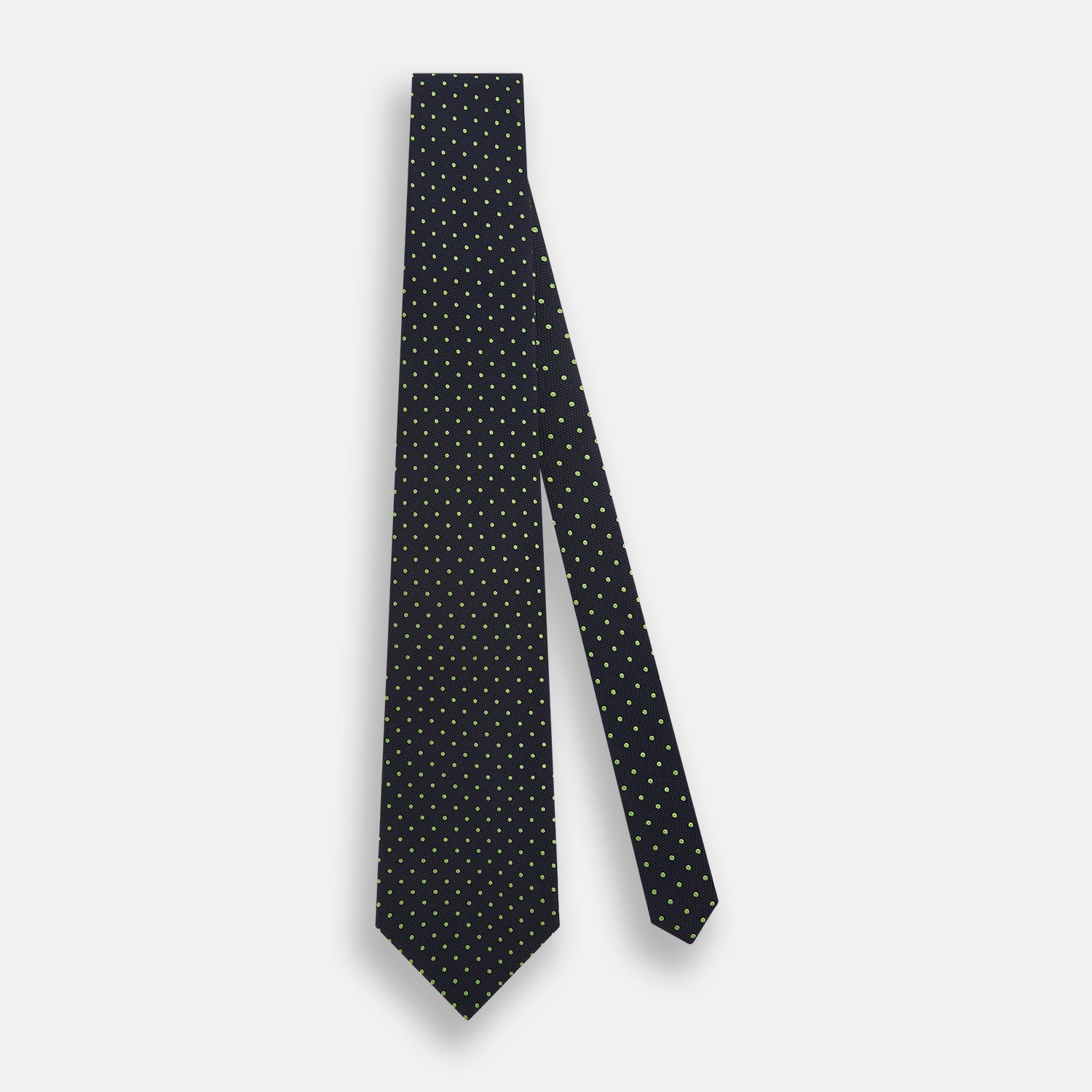 Green and Navy Micro Dot Silk Tie