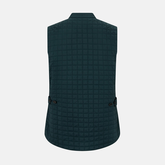 Forest Green Double-Breasted Quilted Gilet Image 2