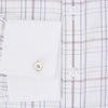 View 11 of product The Turnbull & Asser Purple Multi Plaid Check Shirt features a spread collar, double cuffs, and a fitted silhouette. Its bold plaid pattern and contrast collar add a modern touch to classic British style. Displayed on a plain white background.