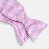 Pink and White Hounstooth Silk Bow Tie