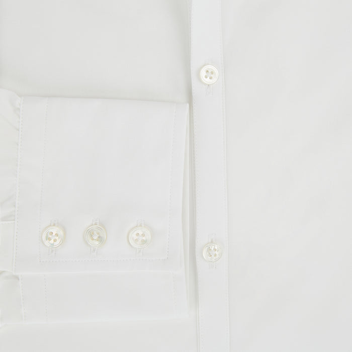 PLAIN WHITE WINDSOR SHIRT WITH TURNBULL OPEN COLLAR AND 3-BUTTON CUFFS Image 3