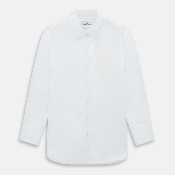 PLAIN WHITE WESTMINSTER SHIRT WITH TURNBULL COLLAR AND 3- BUTTON CUFFS