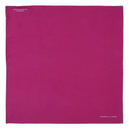 Fuchsia and White Piped Silk Pocket Square