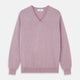 Lilac Heather Paden Cashmere V-Neck Jumper