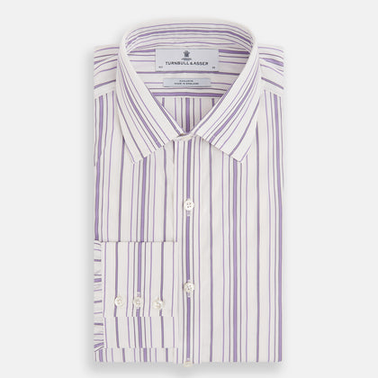 Purple Multi Stripe Mayfair Shirt Image 4