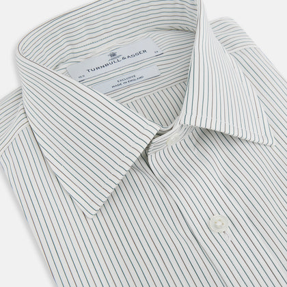 Green/Brown Ticking Stripe Mayfair Shirt