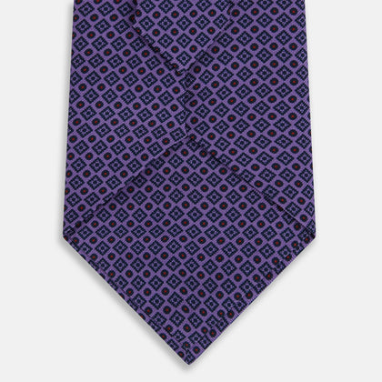 Purple Square and Circle Silk Tie Image 2