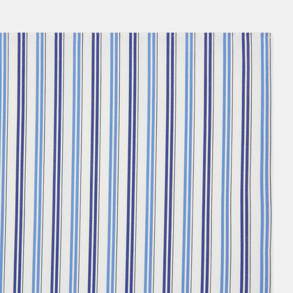 Blue and Navy Multi Stripe Hand-Rolled Handkerchief