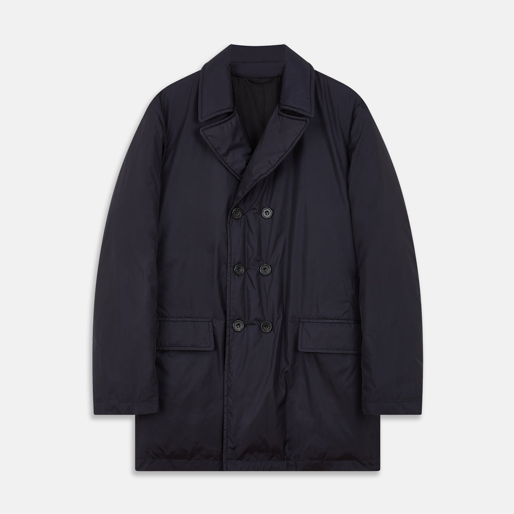 Navy Burrows Double Breasted Coat