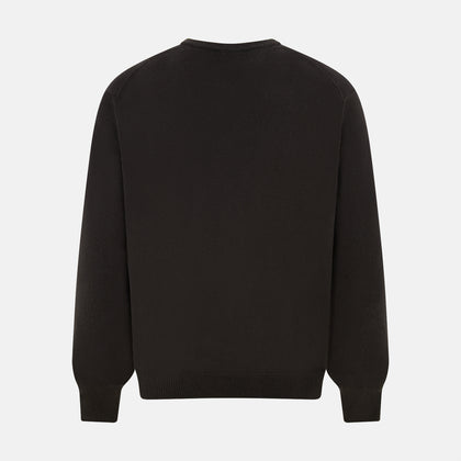 Dark Brown Cashmere V-Neck Jumper Image 2