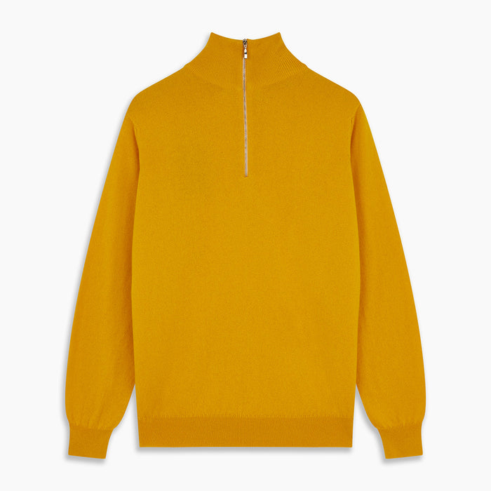 Gold Lennox Cashmere Half-Zip Jumper Image 3