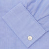 Blue End-on-End Cotton Shirt with T&A Collar and Double Cuffs