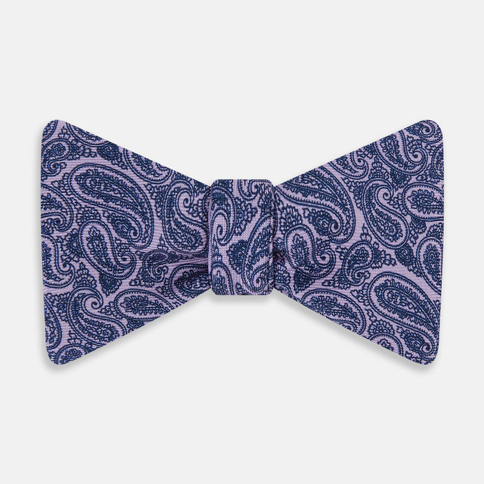 Lilac Paisley Silk Bow Tie