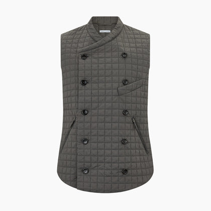Shadow Grey Double-Breasted Quilted Gilet Image 4