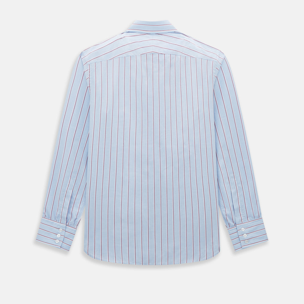 Blue and Burgundy Multi-Stripe Westminster Shirt
