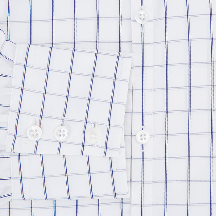 Dark Navy Double-Line Checked Westminster Shirt Image 3