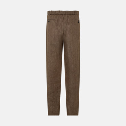 Pine Cone Linen Herringbone Miles Trousers Image 2