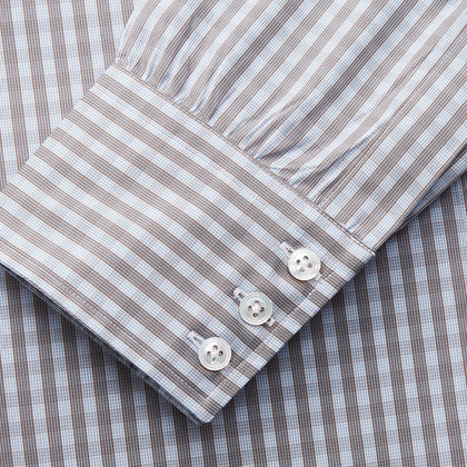 Pale Blue Multi Check Cotton Regular Fit Mayfair Shirt Image 2