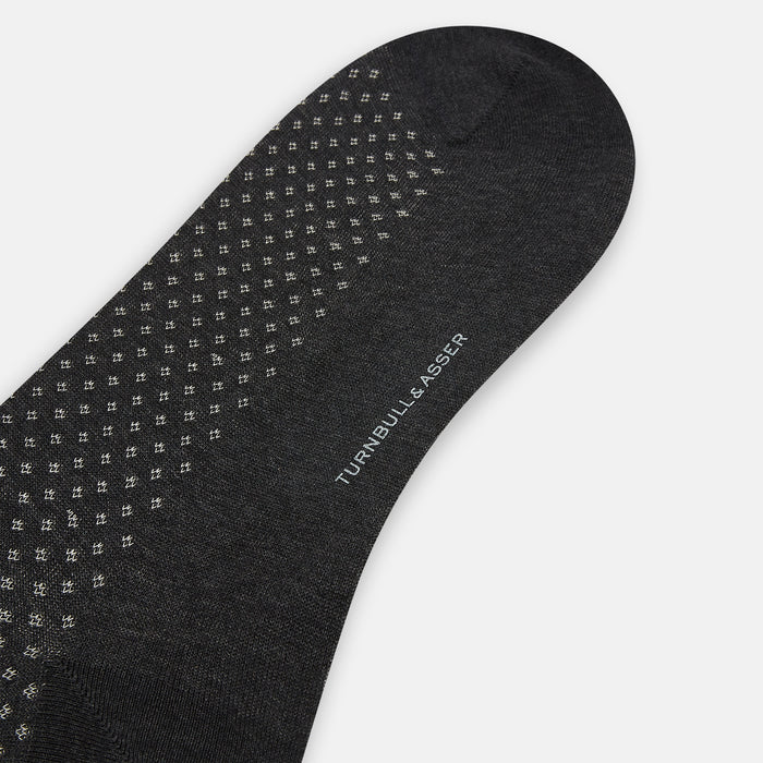 Grey Motif Mid-Length Socks Image 2
