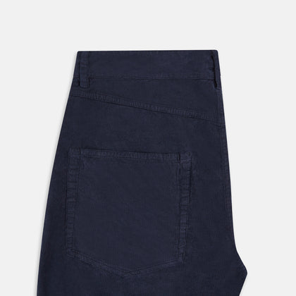 Light Navy Corduroy Charles Trousers Image 4