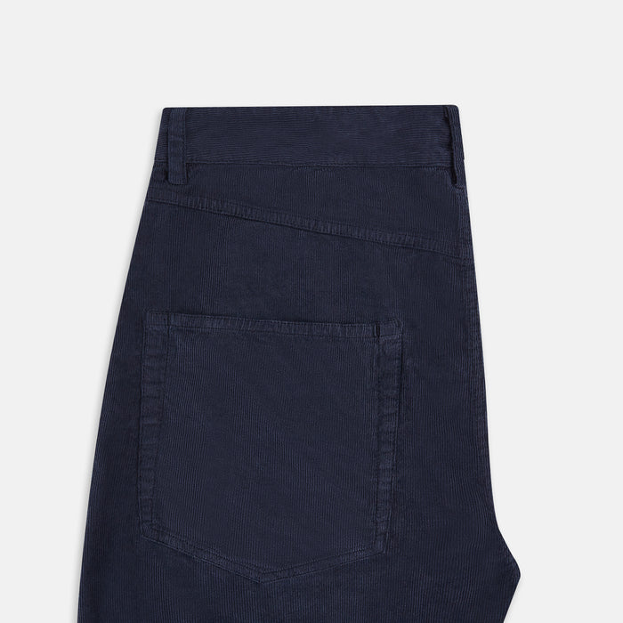 Light Navy Corduroy Charles Trousers Image 4