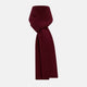 The Burgundy Rib-Knit Cashmere Scarf by Turnbull & Asser is crossed at the center and set against a plain light gray background—an elegant, luxurious winter accessory.