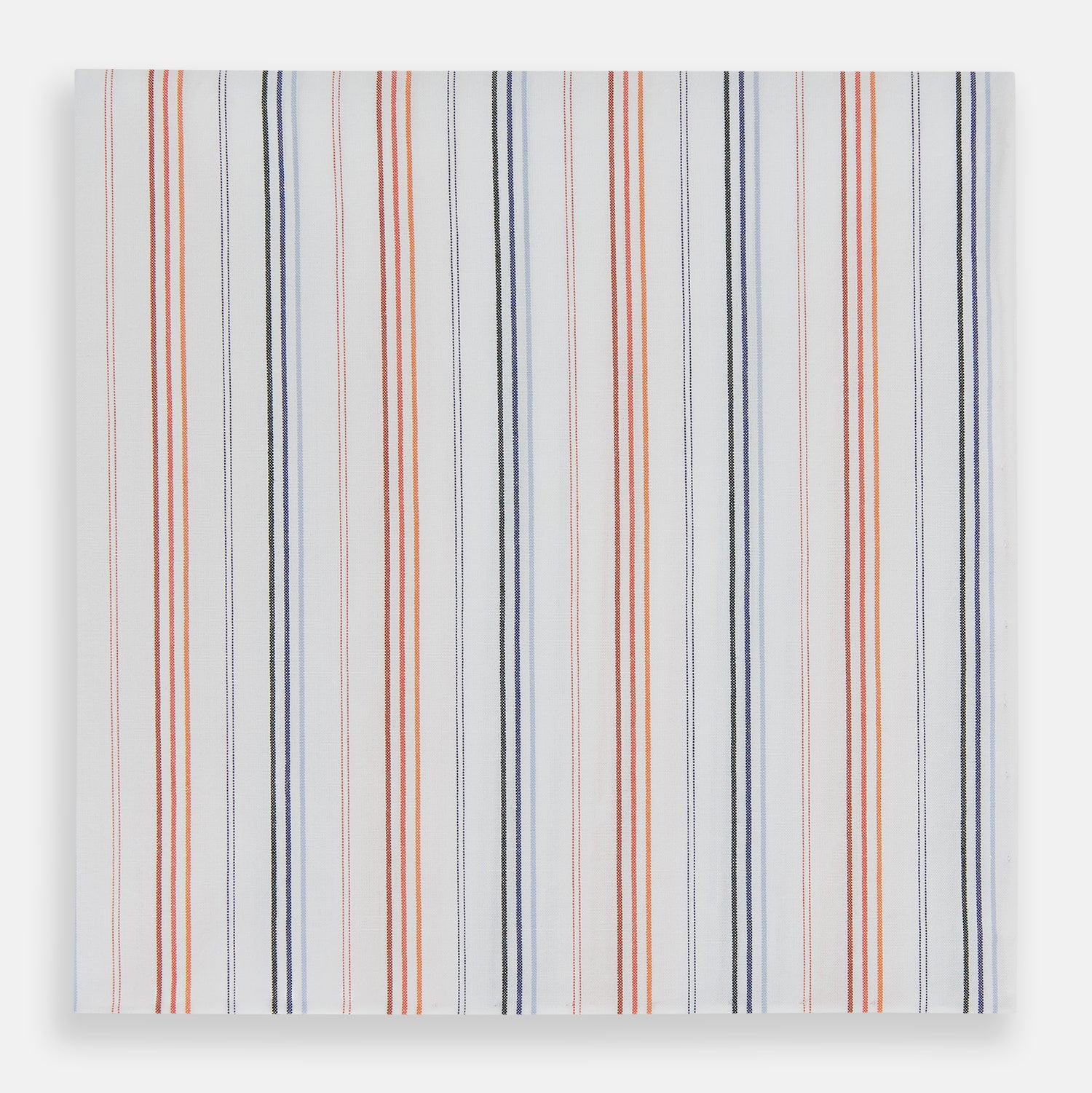 Hand Rolled Orange and Blue Multi Stripe Handkerchief