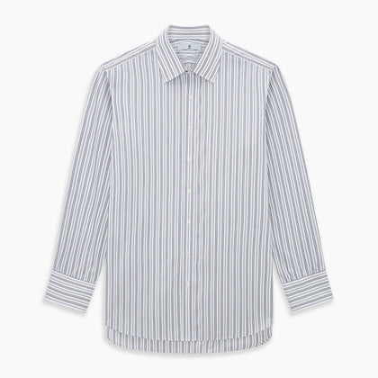 Navy Multi Stripe Mayfair Shirt Image 6