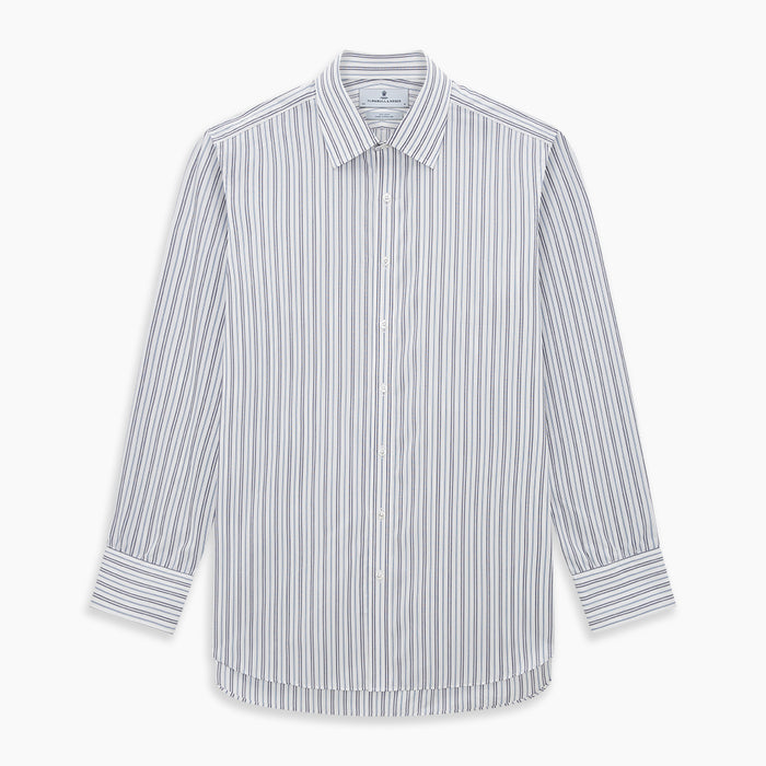 Navy Multi Stripe Mayfair Shirt Image 6
