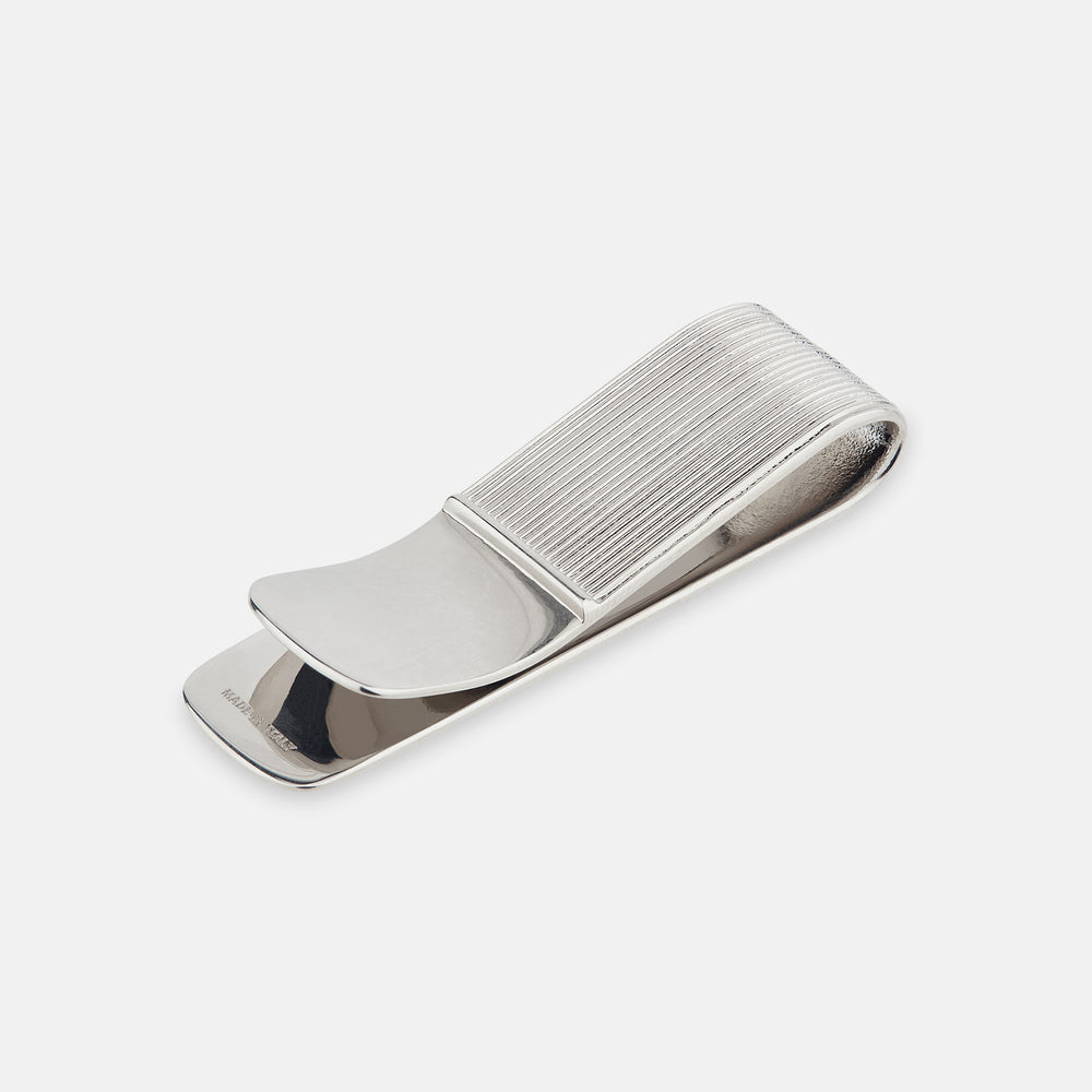 Silver Striped Money Clip