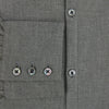 View 4 of product The Pale Charcoal Westminster Shirt by Turnbull & Asser features British craftsmanship with a tailored silhouette, long sleeves, pointed collar, buttoned cuffs, and a solid pale charcoal hue, elegantly shown against a white background.