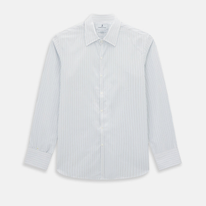 Pale Blue and Navy Pinstripe Westminster Shirt