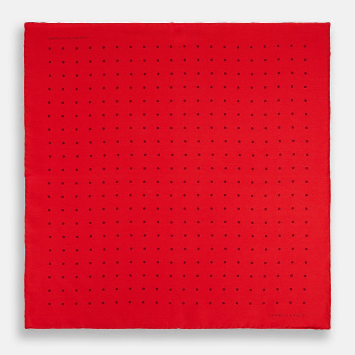Red and Burgundy Spot Silk Pocket Square Image 3