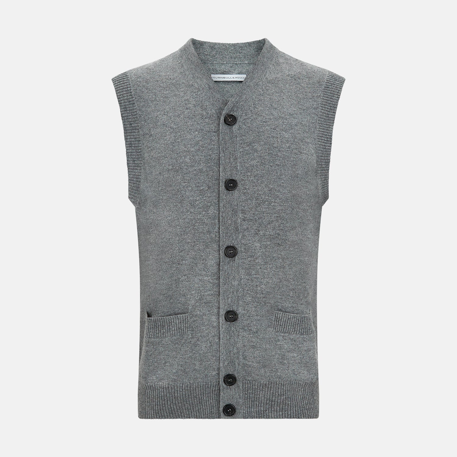 Ash Grey V-neck Sleeveless Cardigan